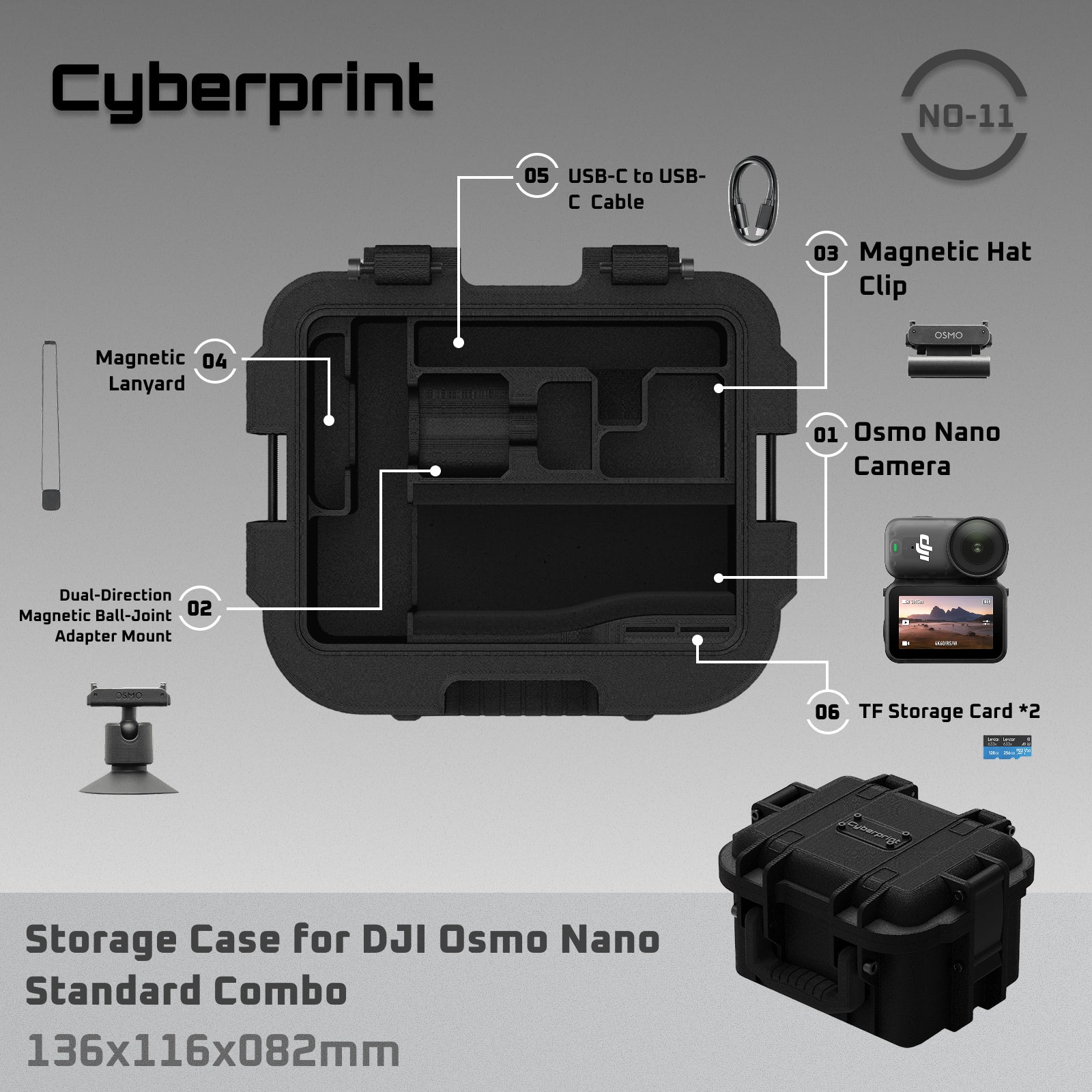 Cyberprint NO-11 - Storage Case for DJI Osmo Nano Standard Combo